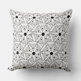 Mandala Geometric Black and White Geometric Kissen