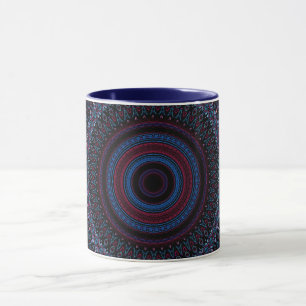 Mandala Geometric Circles Fraktal Retro Hippie Tas Tasse