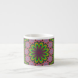 Mandala Geometric Rosette Retro Hippie Espressotasse