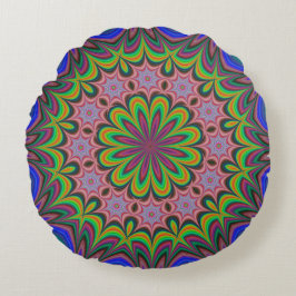 Mandala Geometric Rosette Retro Hippie Rundes Kissen
