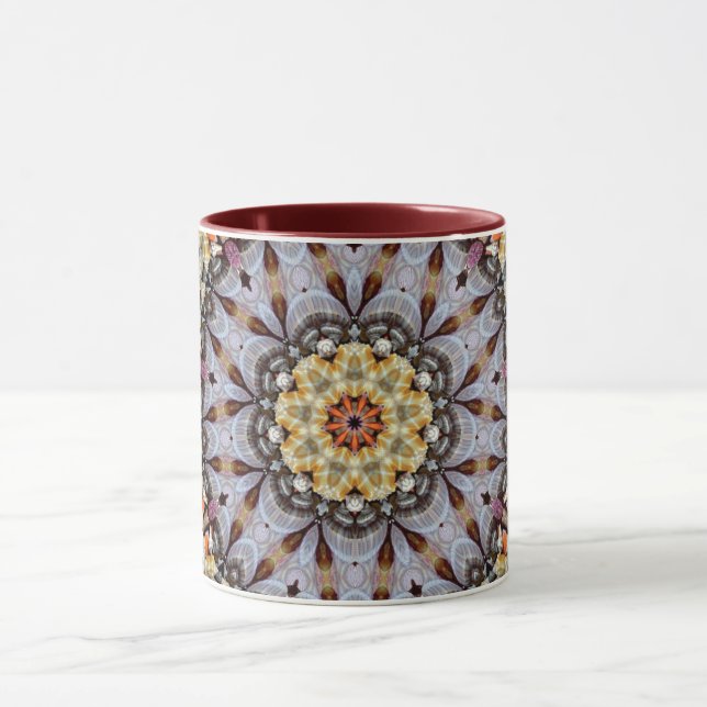 Mandala Geometric Rosette Retro Hippie Tasse (Zentrum)