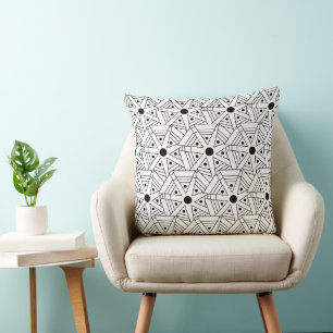 Mandala Geometrisch Schwarz und Weiß Geometrisch Kissen