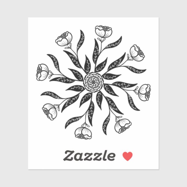 Mandala Geometrische Blume Aufkleber (Blatt)