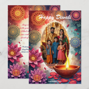 Mandala Glow Diwali Grußkarte Einladung