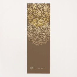 Mandala Gold Brown Personalisiert (1 Seite) Yogamatte