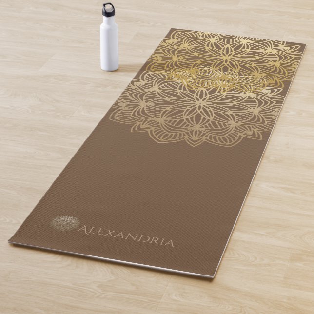 Mandala Gold Brown Personalisiert (1 Seite) Yogamatte (Beispiel)