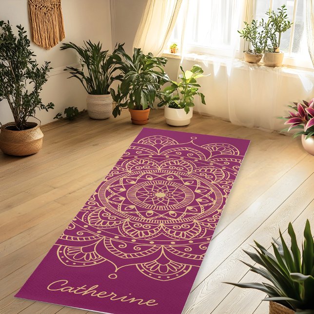 Mandala Gold Color Custom Yoga Mat Yogamatte (Von Creator hochgeladen)