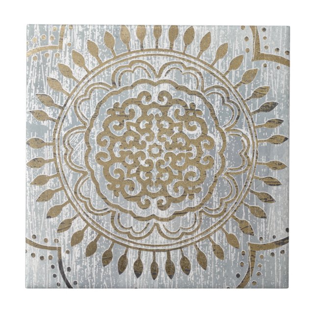 Mandala Gold Design Fliese (Vorderseite)
