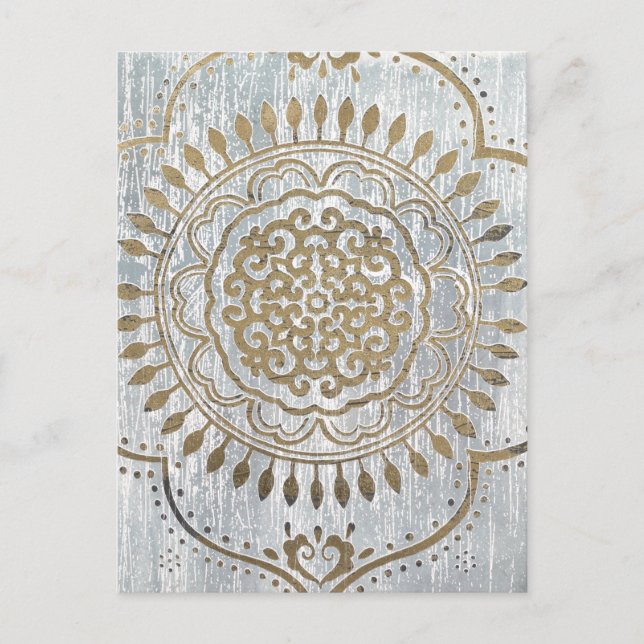 Mandala Gold Design Postkarte (Vorderseite)
