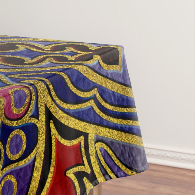 Mandala-Gold geprägt auf Imitat-Leder Tischdecke (Beispiel)