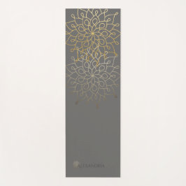 Mandala Gold Gray Personalisiert (1 Seite) Yogamatte