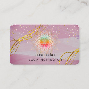 Mandala Gold Meditation Holistisch Vintage Lila Visitenkarte