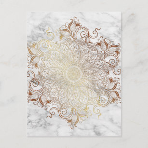 Mandala - Gold und Marmor Postkarte