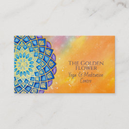 Mandala Golden Blume Blue Lila Visitenkarte