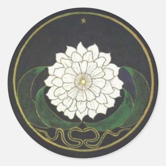 Mandala Golden Blume Runder Aufkleber (Vorderseite)