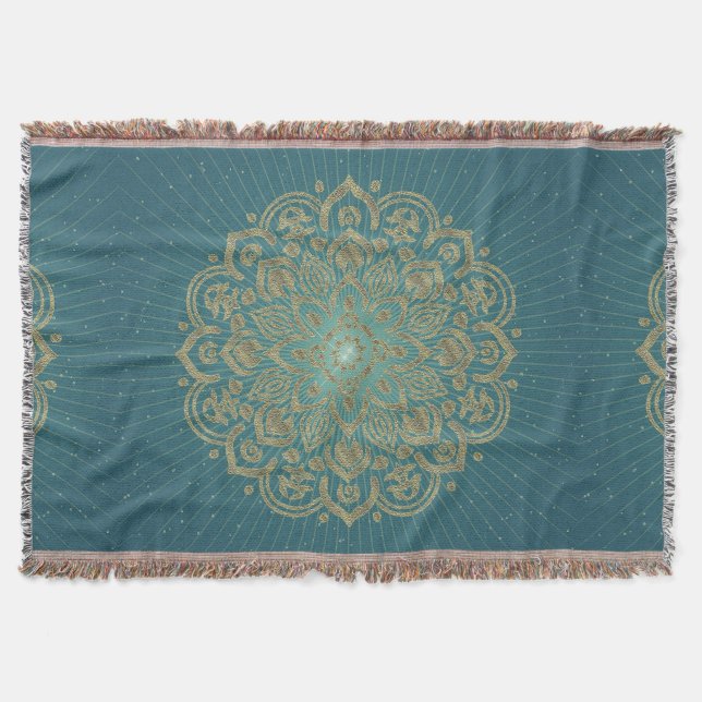 MANDALA Golden Rosette - Blanket Decke (Vorderseite)