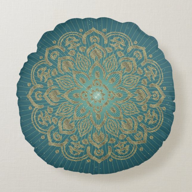 MANDALA Golden Rosette - Kissen (Vorderseite)