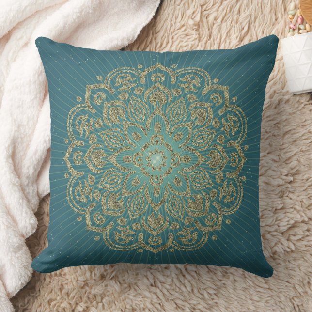 MANDALA Golden Rosette - Kissen (Decke)