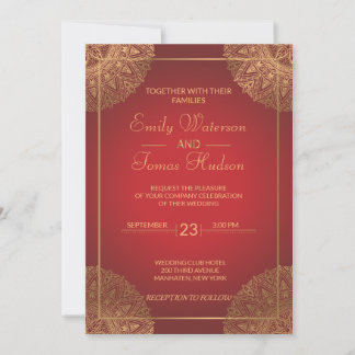 Mandala Goldene Hochzeitseinladung Einladung