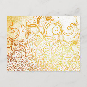 Mandala - Goldene Pinsel Postkarte
