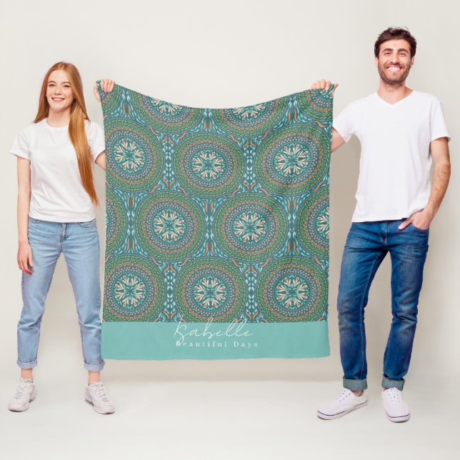 Mandala Green Fleecedecke (Beispiel)