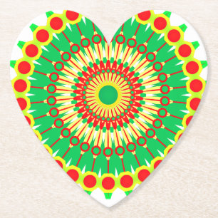 Mandala Green Red Circle Design-58577 Untersetzer