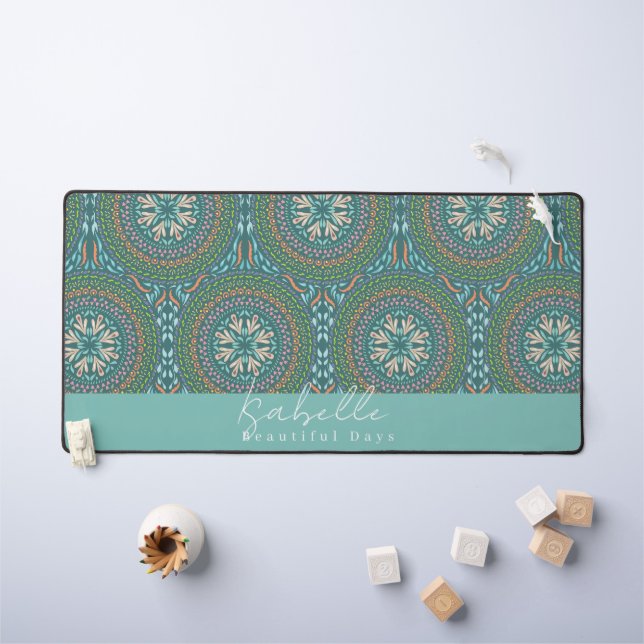 Mandala Green Schreibtischunterlage (Kindertisch)