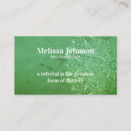 Mandala Green Yoga Meditation Dozentin Empfehlungskarte