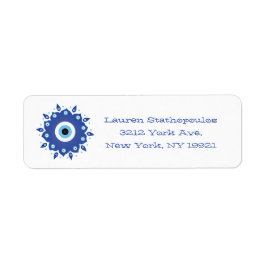 Mandala Griechisch Evil Eye Blue White