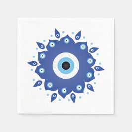 Mandala Griechisch Evil Eye Blue White Serviette