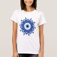 Mandala Griechisch Evil Eye Blue White