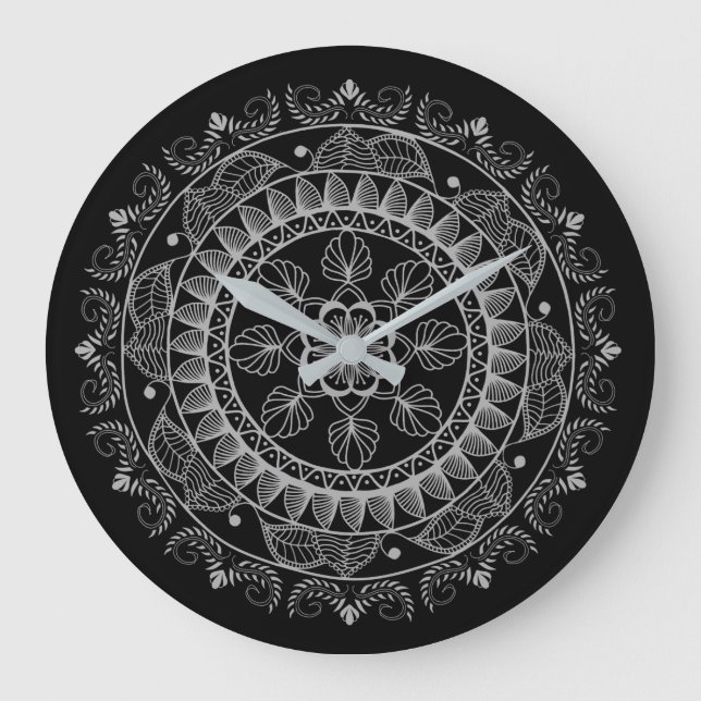 Mandala Große Wanduhr (Vorderseite)