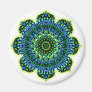 Mandala grün blau magnet