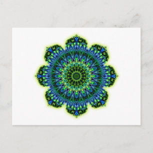 Mandala grün blau postkarte