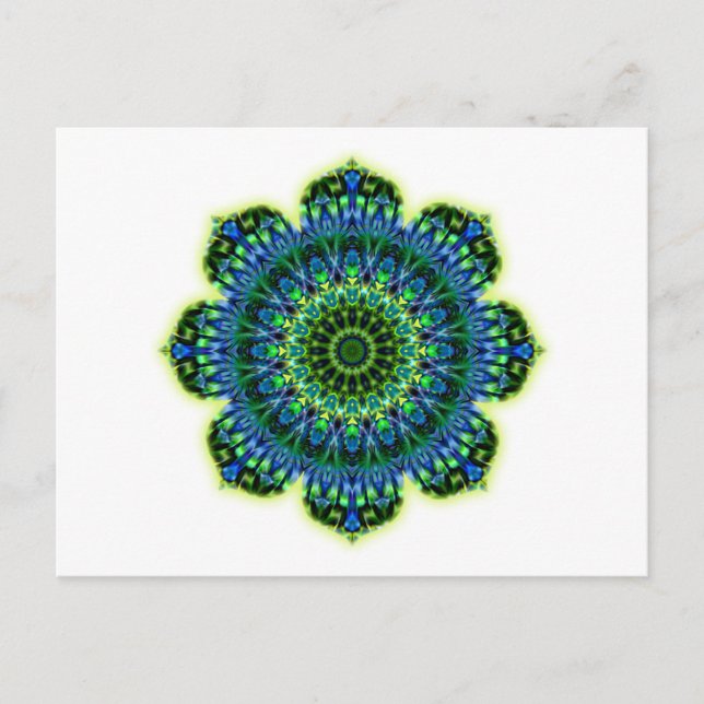 Mandala grün blau postkarte (Vorderseite)