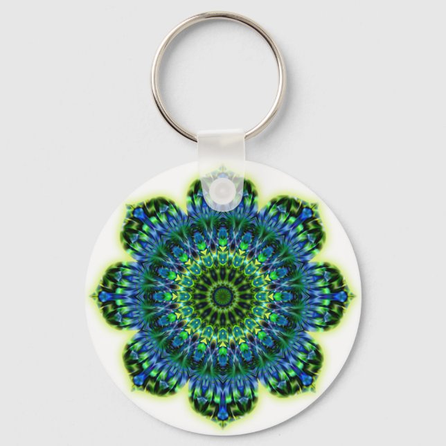 Mandala grün blau schlüsselanhänger (Vorderseite)
