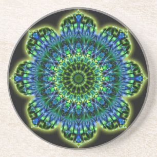 Mandala grün blau   schwarz getränkeuntersetzer