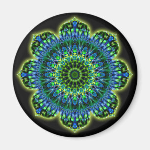 Mandala grün blau   schwarz magnet