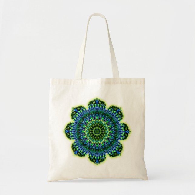 Mandala grün blau tragetasche (Vorne)
