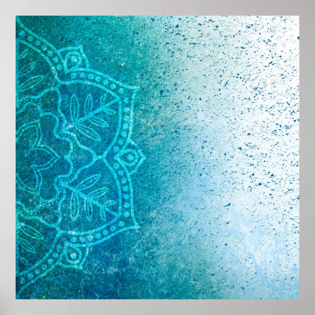 Mandala-Grunge-Muster Poster (Vorne)