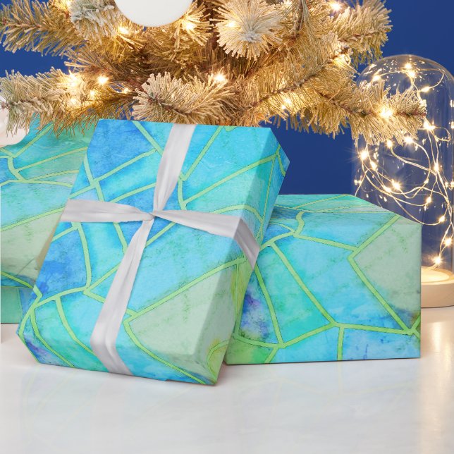 Mandala-Grünkreideskizze Geschenkpapier (Feiertage)