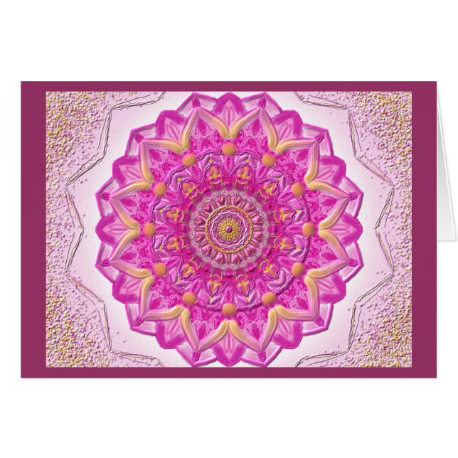 Mandala-Grußkarte 12 I-M Magenta (Vorderseite (Horizontal))