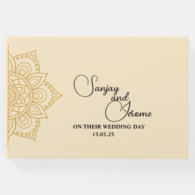 Mandala Guest Book | Luxuriöse Hochzeiten Gästebuch (Vorderseite)