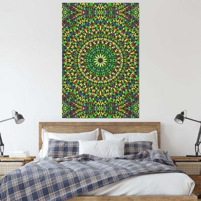 Mandala Harmony – Premium-Wickel-Leinwand-Eleganz Leinwanddruck (Insitu (Schlafzimmer))