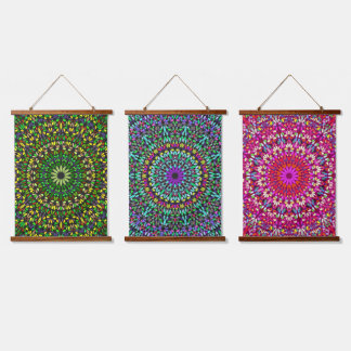 Mandala Harmony Wall Tapestry Wood-Topped Wandteppich Mit Holzrahmen