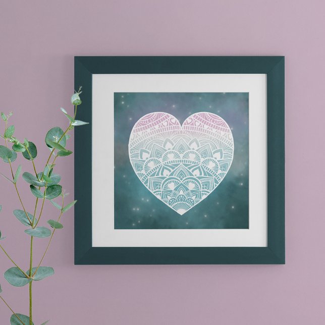 Mandala Heart Celestial Print Poster (Von Creator hochgeladen)