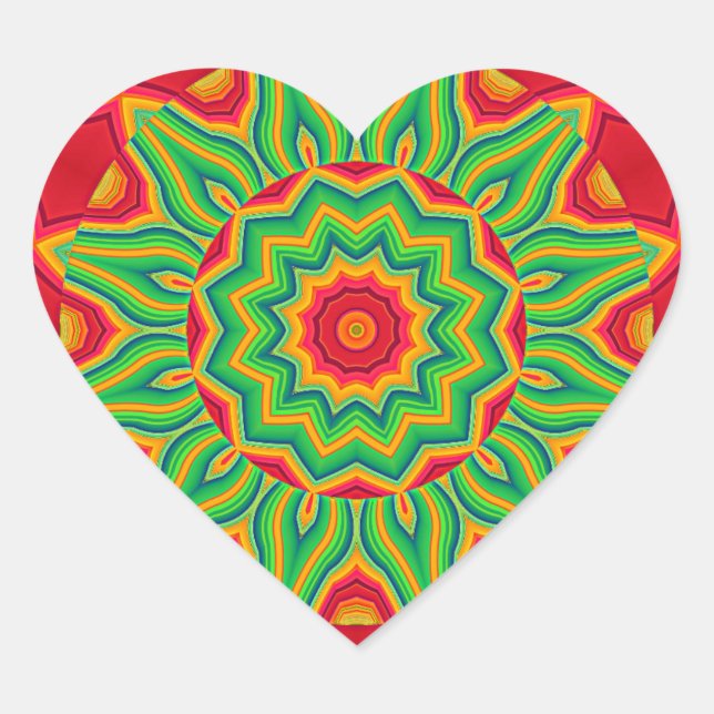 Mandala Heart Sticker (Vorderseite)