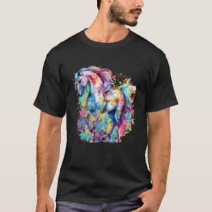 Mandala Helles Farbiges Arabisches Pferd Fließende T-Shirt