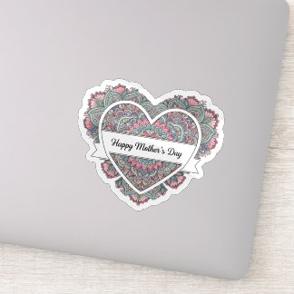 Mandala Herz Muttertag Aufkleber Mama Floral Boho