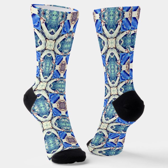 Mandala-Herzen-Muster blau Thunder_Cove Socken (Gewinkelt)
